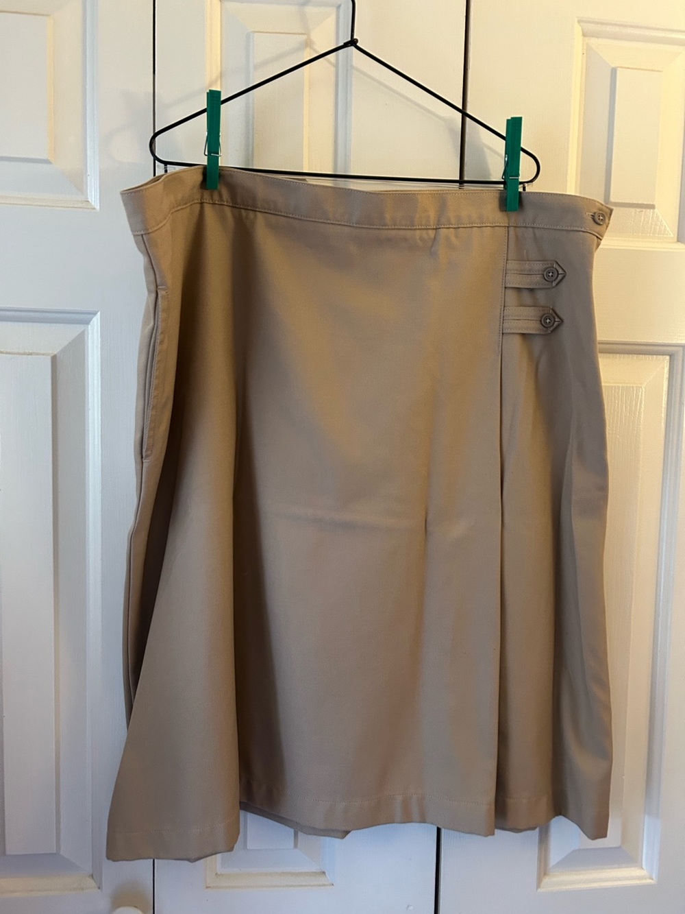 Fall Uniform Khaki A Line Skirt with Pocket and Button Academia Size 18